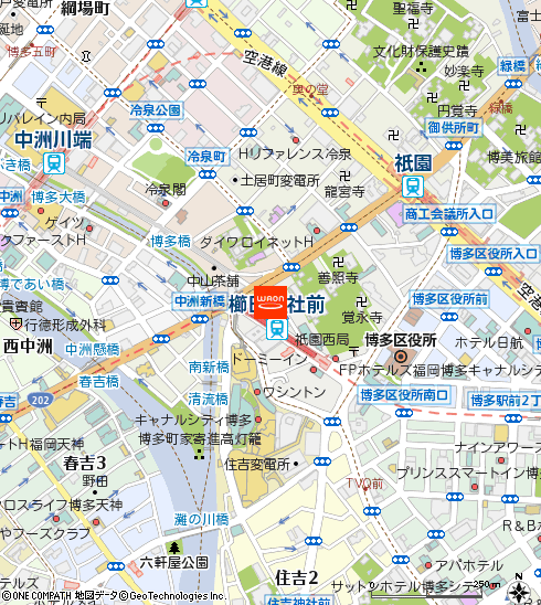 マックスバリュ博多祇園店付近の地図